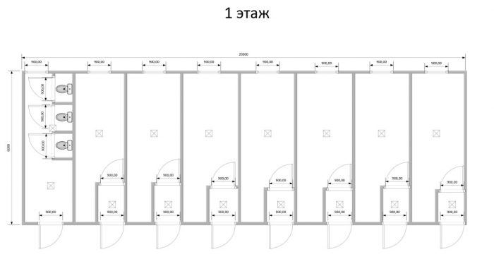 Модульное здание для проживания сотрудников с тамбуром в 2 этажа Модель: РС-М05